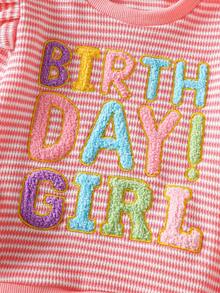 Young Girl Brown Big Eye Cartoon Crew Neck Long Sleeve Top And Cute Striped Flare Pants, Thanksgiving Bestseller