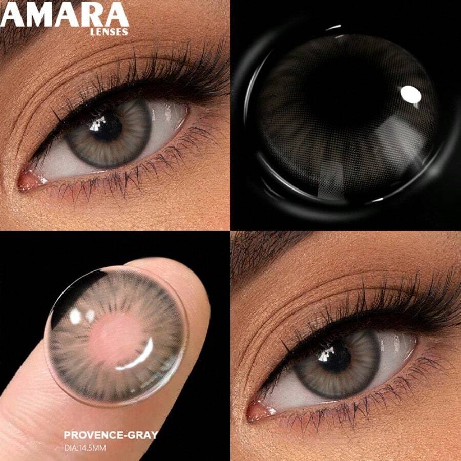 AMARA 1副粉色美瞳，直径14.5毫米，化妆美瞳，适合全年佩戴，是情人节和圣诞节妆容的理想之选。