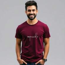 Comfortable Minimalist Printed T-Shirt - Granate - Ver 1