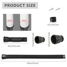 Rain Gutter Downspout Extensions Flexible Connector Downspout Extender Universal - Black - View 2