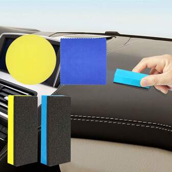吸水清洁海绵，不粘材质，适用于皮革、金属、玻璃擦拭，蓝色方形海绵布，家居必备