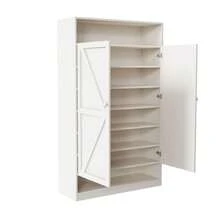 Doppeltür Multifunctional Schuhschrank, Larger Speicherraum, 8 Schichten Von Partitionslagerschrank - White - View 6