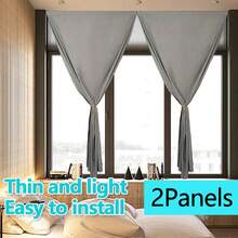 1pc Self-Adhesive Blackout Curtain, No Drilling Needed, 100% Light Blocking Shading Cloth Suitable For Windows, Doors, Bedroom, Basement - Heat Insulation, Kitchen Room Darkening, All Season Use,Fall Decor,Autumn Decor,Room Decor - Grey - View 88