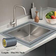 1 Roll 393.7 Inch Long 50mm Wide Waterproof, Leak-Proof, Windproof Kitchen Tape, Wall Repair Patch, Window Soundproof, Sink & Toilet Sealing Tape, Available In White, Black, Silver, Ideal For Winter Window Insulation - Multicolor - View 5