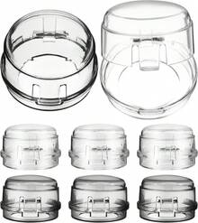 ibasenice 8 Piezas De Cubierta Protectora De Gas Con Orificio Grande A Prueba De Bebés Cerradura De Horno Botón Pulsador Protector De Manija De Puerta Horno De Gas Cubiertas