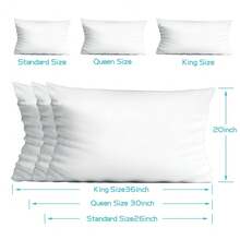 Blanco Set de 4 Fundas para Almohadas de Algodón Egipcio 100% 400 Hilos con Cierre para Almohadas King Size - Blanco - Ver 2