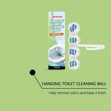 Bola colgante para limpiar el inodoro, elimina manchas, sarro y olores, sin necesidad de fregar, bolas de limpieza del hogar para inodoro - Verde - Ver 8