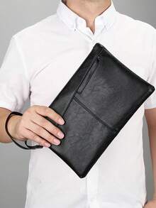 1pc Fashionable Minimalist Men's Clutch Bag, Made Of High-Quality PU Leather, Large Capacity To Hold Phone, Bank Cards, Short Wallet, Keys And Other Personal Items, Essential Accessory For Stylish Men, Convenient Pockets, Comfortable Handheld, Suitable For Business, Travel And Outdoor Use Bible Bag New Year Gift Valentine'S Day - Multicolor - View 1