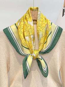 1pc Floral & Striped Print Bandana Scarf, Women Headband/Neckerchief - Multicolor - View 7