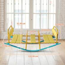 Three-Seater Rocking Chair, 132.99 Cm, Children's Toy, Outdoor/Garden/School Play Equipment, Non-Slip, Comfortable Seats And Backrests, High Standards Of - 黃色 - 查看 2