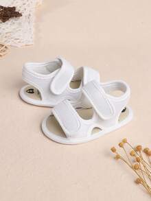 夏季0-1岁婴幼儿男/女童6-12个月幼儿软底凉鞋 - 白色 - 查看 4