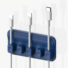 Magnetic Cable Management, Silicone Cable Clamp, Desktop Multi-Purpose Wire Holder, 5 Clips For USB C Micro - Multicolor - View 2