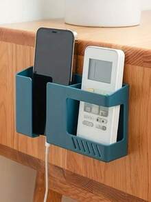 Wall Mounted Razor & Phone Holder, Plastic Storage Box Organizer Rack, Multifunctional Storage Shelf For Home, Dorm, Rental Apartment - Multicolor - View 2