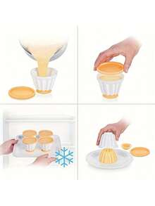 1/4pcs Pudding & Mousse Cake Mold Set - Durable ABS Plastic Baking Tools For Jelly, Panna Cotta, Custard & Chocolate Desserts