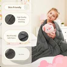 Weighted Blanket 7lbs 40"X 60" Grey Heavy Blanket For 60-80lbs Weighted Blanket For Cooling And Heating With Premium Glass Beads Thick Blanket All-Season - 01-灰+36''x48''-2磅 - 查看 5