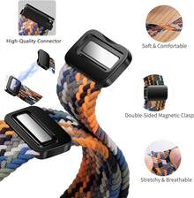Correa Deportiva Trenzada Compatible con Watch Band/FE/6/5/4/3 y Watch 5 Pro y 6/4 Classic y Gear S3/S2, correa de reloj de 20mm y 22mm para Watch de 47mm 46mm 45mm 44mm 40mm 43/42/41mm - Cereza morada - Ver 5
