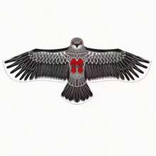 1个大型风筝，Cometas Volar，Cometas，雄鹰翱翔风筝，采用亮丽羽毛设计 - 翼展3.9英尺，耐用风筝线长30米，易于在微风中放飞，适合海滩、花园、公园、家庭娱乐、户外家庭娱乐活动