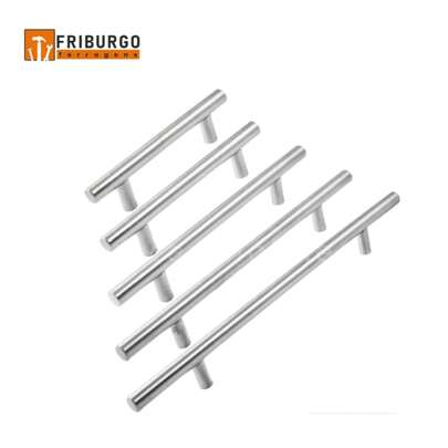 Kit 6 Peças Puxador Tubular em Aço Moderno Resistente Inox Escovado e Fácil de Instalar