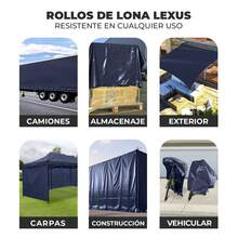 VINILMAX Lona Impermeable de 1.50x1m Uso Rudo con Protección UV para Exterior | Resistente a Polvo, Lluvia y Nieve | Ideal para Camiones, Obra y Construcción | Disponible en Varios Colores - Azul Marino - Ver 5