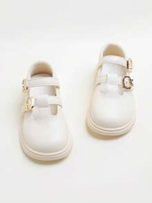 1 par de zapatos planos minimalistas de unicolor con para niñas, cómodos y duraderos, versátiles para uso diario, adecuados para todas las estaciones - Beis - Ver 3