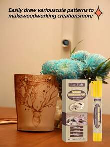 JUE FISH Burning Pyrography Pen, Wooden Coaster, Cutting Board, Handmade DIY Art Painting Design Burning Pyrography Pen