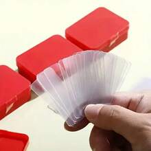 Taśma dwustronna klejąca 1/3 opakowania – wodoodporna, bez śladów, usuwalna taśma Nano, wielokrotnego użytku plastikowe paski do klejenia powierzchni, z czerwonym pojemnikiem do przechowywania, do łazienki, kuchni, biura, domu – wielokrotnego użytku, odporna na wilgoć