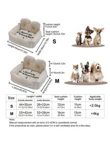 1pc Pet Travel Car Bed, Soft Car Bed For Small To Medium Pets, Comfortable , With Adjustable Straps, Portable And Washable, Suitable For Car Trips - Grey - View 4