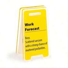 Acrylic Desk Sign "Work Forecast. Busy. Scattered Sarcasm With A Strong Chance Of Muttered Profanities." - Humorous Office Decor, Unisex Gift For Coworkers, Versatile Room Decor Back To School - một kích cỡ - Xem 2