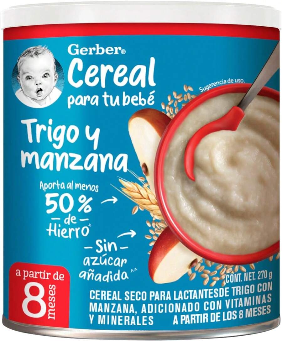 Baby & Me Cereal Infantil Gerber Etapa 3 Trigo Manzana Integral 270g - 1 - Ver 1