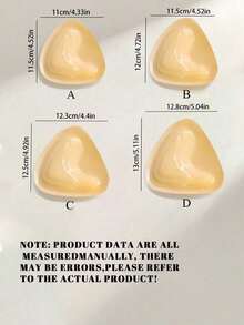 1 Pair Of Double-Sided Self-Adhesive Breast Pads, Breast Pad Sticky Pads, Backless Reusable Breast Pads, Bra Bikini Invisible Thick Breast Pads Waterproof Swimming - Multicolor - View 9