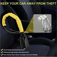 Steering Wheel Lock Anti-Theft Car Security Device Heavy Duty Seat Belt Lock Black/Red/Yellow - Yellow - View 7