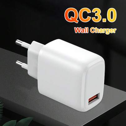 18W Fast Charger Adapter, USB Wall Charger, Compatible With IPhone 17 16 15 Series, Galaxy, Power Fast Charge QC3.0 Wall Plug Adapter, Compatible With -E-Book Readers, MP3/MP4/MP5 Players-Digital Camera, Power Banks And More