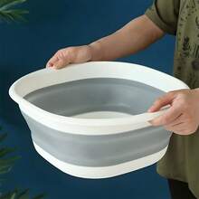 1/3个便携式可折叠洗脸盆 - 塑料材质，可折叠，方便收纳 - 适合家庭、宿舍和户外使用 - 非常适合洗手洗脚，加厚设计，返校必备用品，浴室用品，浴室配件，浴室工具