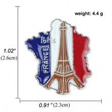 France Flag Brooch, Casual Zinc Alloy Brooch With Eiffel Tower Design, Enamel Lapel Pin - Multicolor - View 5