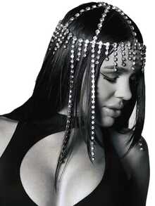 1件/套流苏发链，时尚奢华水钻发饰，女士舞台表演装饰，头饰，头部饰品，准新娘，女士发饰 - 彩色 - 查看 2