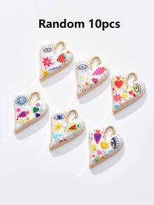 2/50pcs Random Multi-Color Fashionable Dark Heart & Devil's Eye Pendant, Suitable For DIY Necklace, Bracelet, Earring, Keychain, Phone Chain, Couple Gift Jewelry Making - Multicolor - View 23