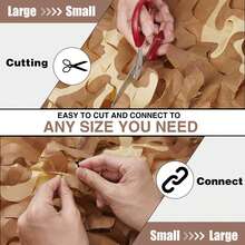 沙漠迷彩网，户外沙漠迷彩网，伪装网，网布，遮盖物，装饰品，适用于遮阳、派对、露营、花园隐私保护屏 - 駝色 - 查看 3