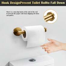 Brushed Gold Toilet Paper Holder SUS304 Stainless Steel, Modern Round Tissue Roll Holders Wall Mount, Toilet Paper Roll Dispenser Bathroom,Drill-Free Design - Multicolor - View 10