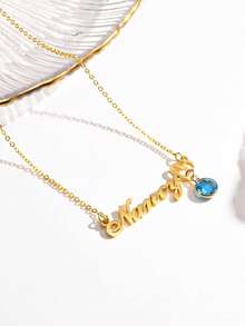 1件装姓名项链 个性化姓名吊坠 定制珠宝 送给女性 妈妈 妻子 少女 伴娘 生日礼物 圣诞礼物 - 彩色 - 查看 4