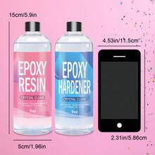 17oz Epoxy Resin Kit With Pumps, Crystal Clear And Hard Upgraded 2 Part Resin And Hardener For Casting Coating, Countertop, Table Top, Art DIY Handcraft Jewelry - Transparent - View 9