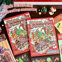 1 Set de Libro de Pegatinas 3D de Navidad y Halloween, incluye 10 escenas + 12 elementos decorativos, pegatinas de paisaje en miniatura 3D, pegatinas de escenas DIY para adultos, pegatinas educativas, scrapbooking, adecuado para oficina, ocio o entretenimiento DIY de vacaciones, Halloween, Pascua, Navidad, material duradero, artesanía de bellas artes, suministros hechos a mano, regalo de Año Nuevo
