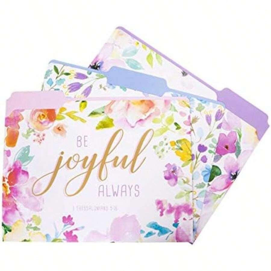 Graphique - Juego de carpetas de archivos con rayas de coral neón – cada carpeta mide 11.7 x 9.5 pulgadas, el juego incluye 9 carpetas con 3 diseños únicos, cartulina duradera con triple puntaje(Religioso) - Multicolor - Ver 1