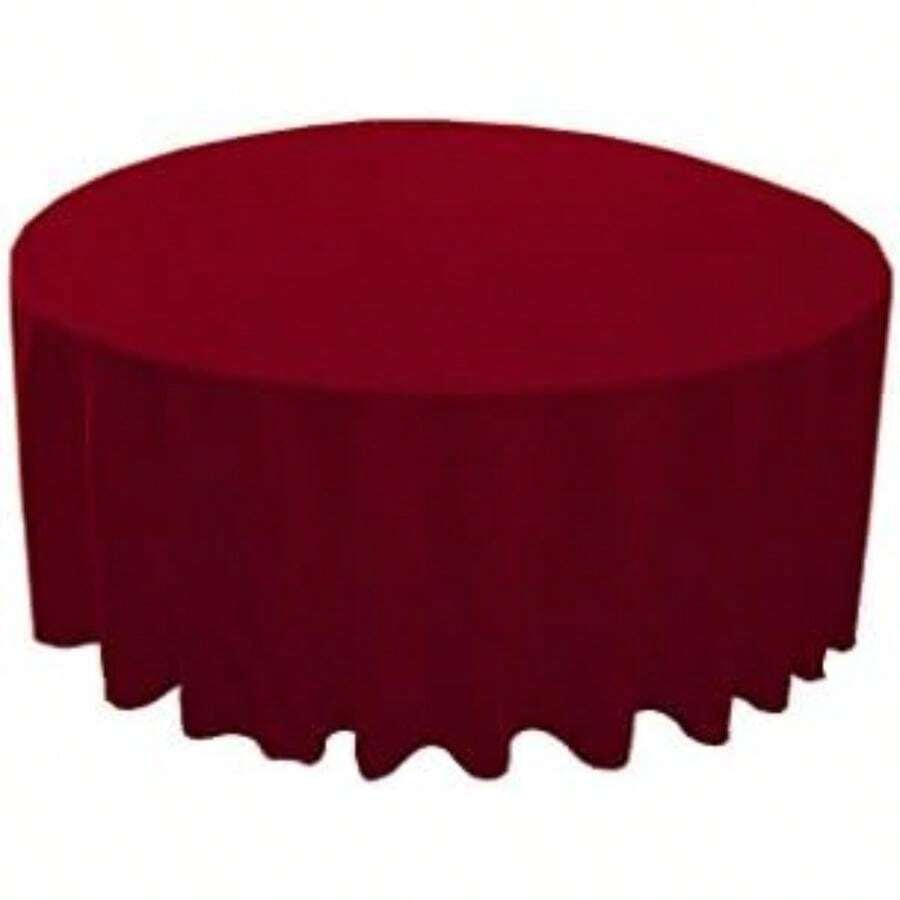 LA Linen Mantel Redondo de Popelina de poliéster, Casual, Amarillo Oscuro, 1(Arándano) - Multicolor - Ver 1