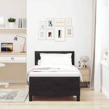vidaXL Boxspringbett Mit Matratze, Schwarz, 90 X 190 Cm, Stoff - Schwarz - Übersicht 4