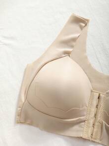 5pcs/Set Women's Front Snap Seamless Back Beauty Bra - Easy To Wear, One-Piece Design, Padded Wire-Free, Thin Skin-Friendly, No Restraint, Perfect For Daily Wear, Sleep & Lounge Lingerie - 混合色 - 查看 7