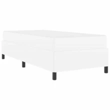vidaXL Bettgestell Mit Matratze Weiß 90 X 200 Cm Kunstleder - White - View 2