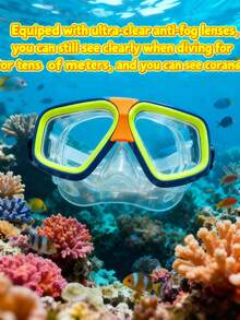 成人浮潜装备，专业防雾潜水面罩，防漏泳镜和干式呼吸管，适用于潜水、浮潜、游泳、海滩必备品、海滩配件、泳池漂浮物