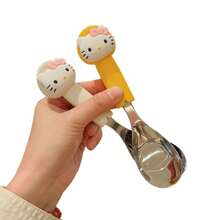 Sanrio 1支/4支装Hello Kitty 304不锈钢勺，可爱卡通手柄，握感舒适，适用于日常用餐、甜点/汤品、居家、野餐、家庭聚会、朋友聚会、生日礼物、派对餐具，材质厚实，兼具美观与实用性。