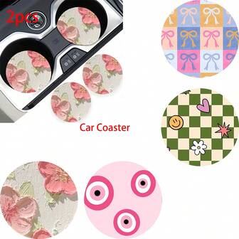 2 piezas Posavasos de coche elegantes y duraderos, de secado rápido y antideslizantes