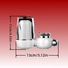 1 Piece Faucet Water Filter With Ceramic Filter Cartridge, Reusable And Washable, 7-Stage Activated Carbon Filter, Physical Filtration To Remove Impurities And Purify Tap Water, Faucet Mounted Water Filter - White - View 3